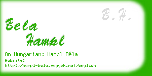 bela hampl business card